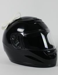 Motorcycle Helmet Bow - White