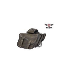 Genuine Distressed Brown Leather Concealed Carry Saddlebag