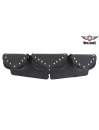 Studded Triple Pocket Motorcycle Windshield Bag