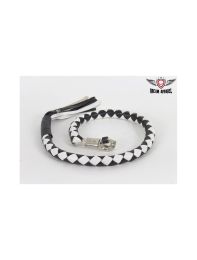 3" Fat Black & White Get Back Whip for Motorcycles