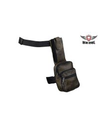 Brown Premier Leather Thigh Bags with Gun Pocket