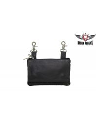 Black Naked Cowhide Leather Belt Bag