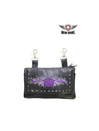 Purple Rose All Naked Cowhide Leather Belt Bag