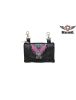 Studded Naked Cowhide Leather Belt Bag with Pink Wings