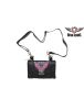 Studded Naked Cowhide Leather Belt Bag with Pink Wings