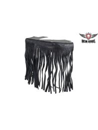 Black Leather Floor Boards with Fringe