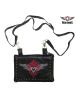 Studded Naked Cowhide Leather Gun Holster Belt Bag with Red & Silver Heart