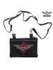Studded Naked Cowhide Leather Gun Holster Belt Bag with Red & Silver Heart