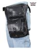 Premier Black Leather Multi Pocket Thigh Bags with Gun Pocket