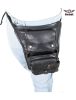 Premier Black Leather Multi Pocket Thigh Bags with Gun Pocket