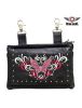 Studded Red & White Butterfly Naked Cowhide Leather Belt Bag