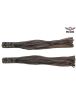 Dark Brown Leather Motorcycle Handlebar Covers with Fringe