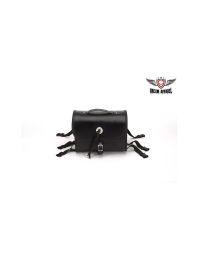 Plain Leather Motorcycle Sissy Bar Bag