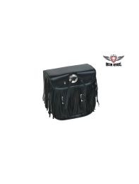 PVC Motorcycle Sissy Bar Bag With Fringes & Concho