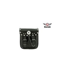 PVC Motorcycle Sissy Bar Bag With Studs & Concho