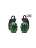 Two Metallic Green Grenades Tire Valve Stem Caps