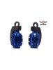 Two Metallic Blue Grenades Tire Valve Stem Caps