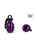 Two Metallic Purple Grenades  Tire Valve Stem Caps